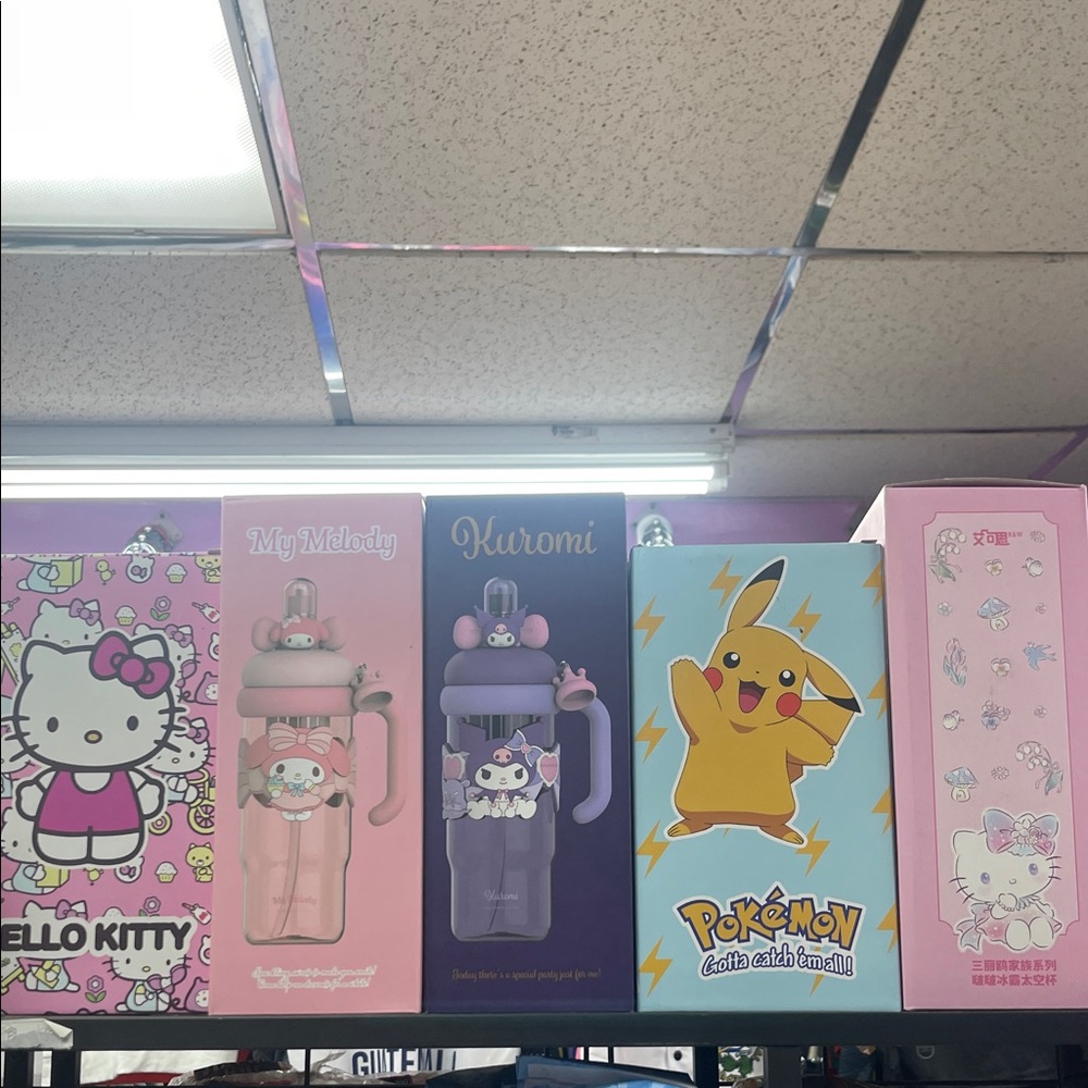 Hello Kitty and Pokémon Water Bottles